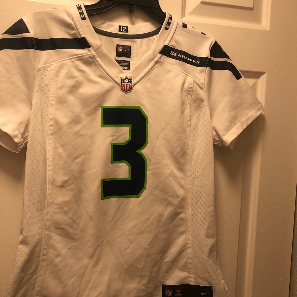 Nike Players NFL Seattle Seahawks #3 Wilson Jersey White Size Medium